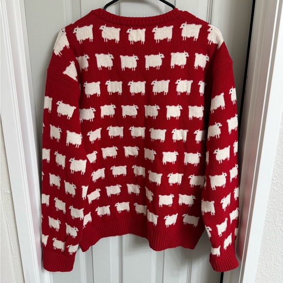 Rowing Blazers/Warm and Wonderful Diana Red Sheep Pattern Sweater - Picture 4 of 13